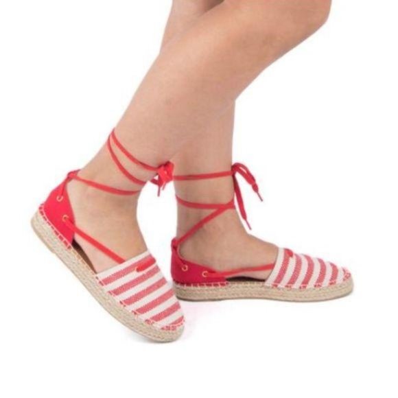 Lace Up Espadrilles – Black/Beige - Picture 6 of 6